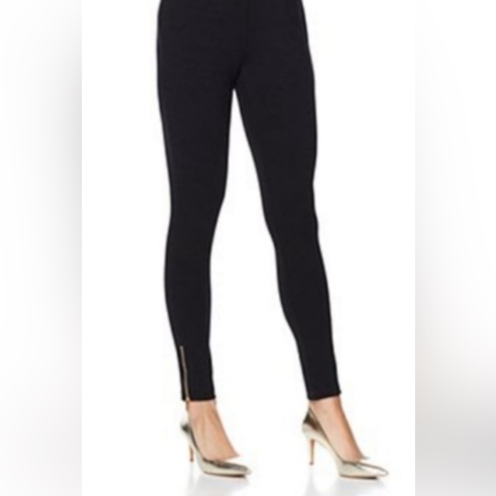 IMAN Black Women's Leggings with Zipper Detail